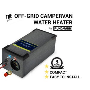 Off Grid Campervan Water Heater by Pundmann 9.9 litre Air Combi +12V 200W + 230V 500W